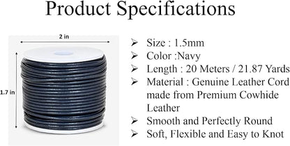GENIQUE Real/Genuine Round Leather String Cord - Image 3