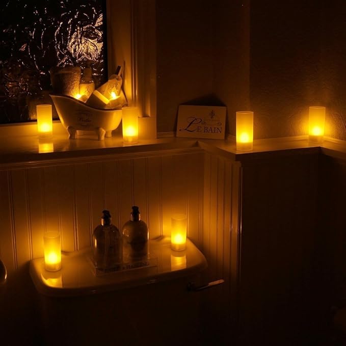 WoneNice Rechargeable Tea Lights Flickering Flameless Candles - Image 4