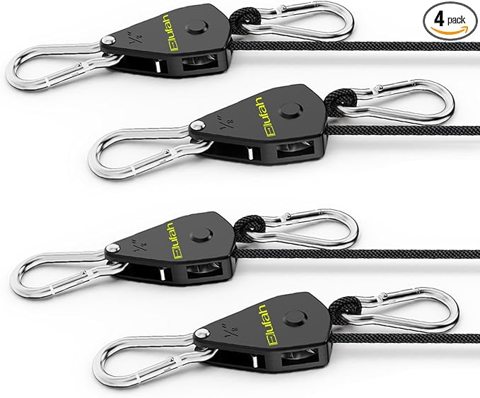Longer 10ft 1/8" Ratchet Straps Hanger Rope Tie-Down Ratchet Outdoor Windproof by ELUFAH