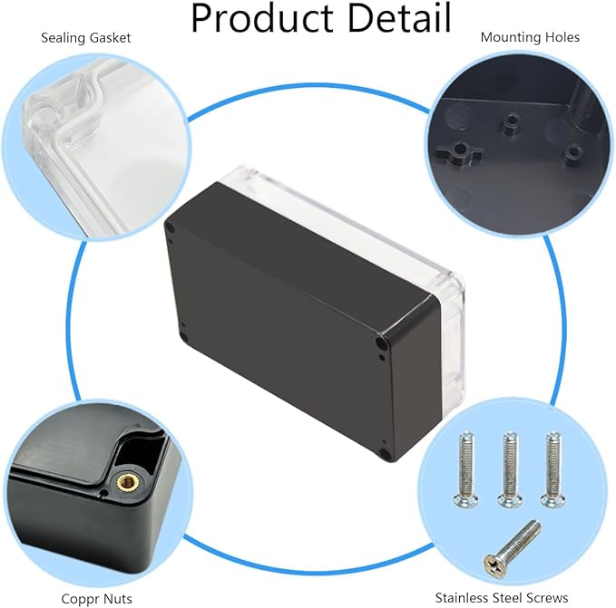 Project Box IP65 Waterproof Junction Box ABS Plastic Black Electrical Boxes DIY - Image 5