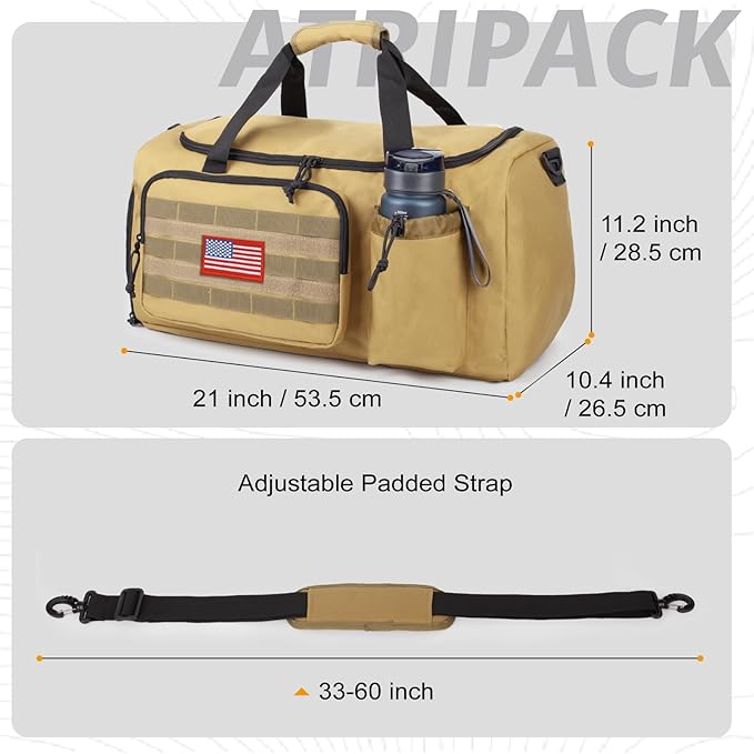 Tactical Gym Bag for Men, 40L Large Capacity Duffle Bags - Image 4