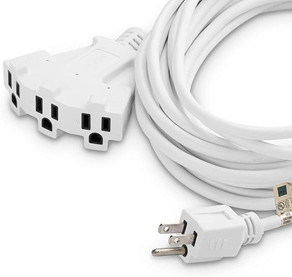 Holiday Lighting Outlet 25-Foot White Extension Cord, 3-Prong Indoor & Outdoor - Image 2