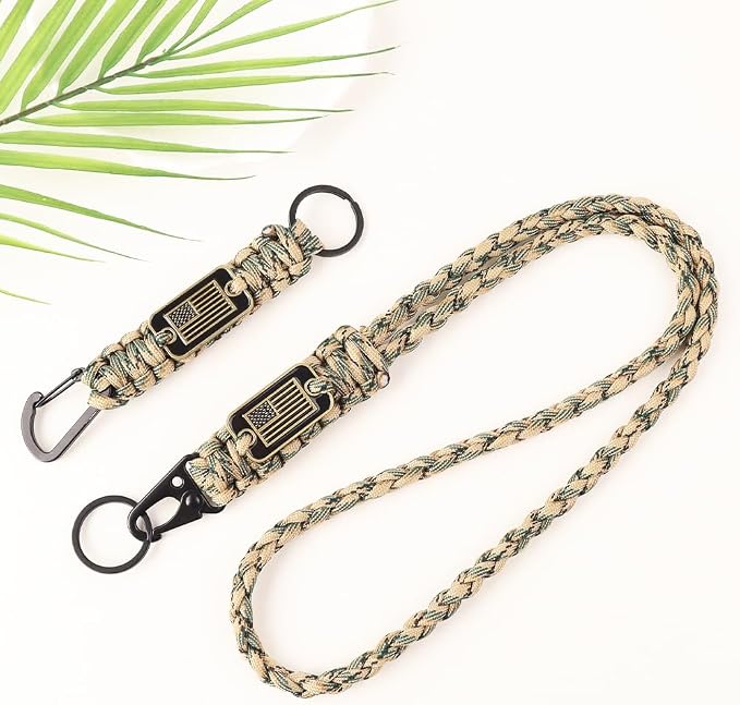 2pcs Heavy Duty Braided Paracord Lanyard Keychains - Image 2
