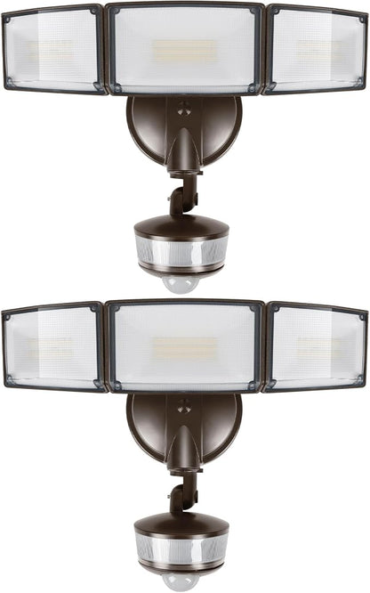 LUTEC 2 Pack 74W 8000 Lumen Motion Sensor Outdoor Lights, 5000K Daylight by LUTEC