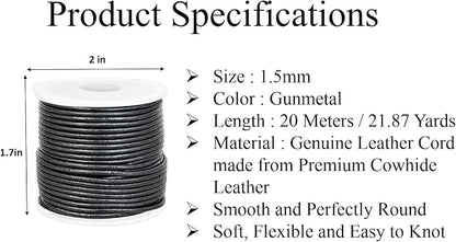GENIQUE Real/Genuine Round Leather String Cord - Image 3
