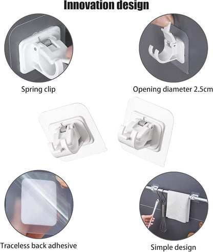 Self Adhesive Curtain Rod Holder, Universal No Drilling Hanging Pole Support - Image 3
