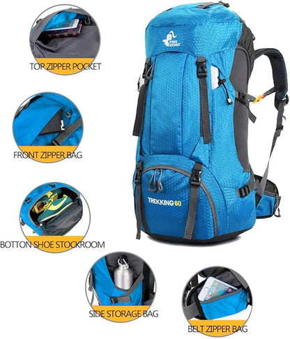 Bseash 60L Waterproof Hiking Camping Backpack - Image 3