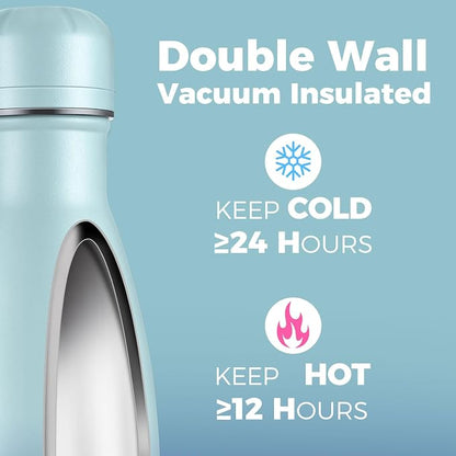 Volhoply 17oz Stainless Steel Water Bottles Bulk, Leakproof Insulated Metal - Image 3