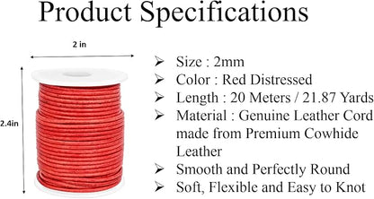 GENIQUE Real/Genuine Round Leather String Cord - Image 3