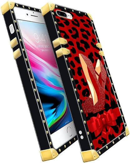 Compatible with iPhone 8 7 SE Case, Elegant High Heels Luxury Golden Decoration - Image 2