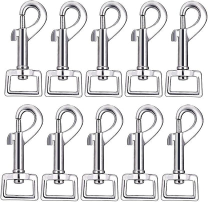 Swivel Snap Hooks, Lucky Goddness 10pcs Metal Heavy Duty Square Eye Clasp by LuckyGoddness