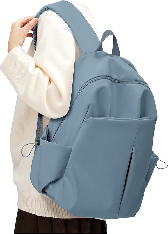 SEAFEW Small Blue Backpack for School Women Girls, Waterproof Bookbag Cute High by SEAFEW