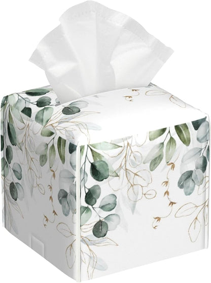 Tissue Box Cover Square, Eucalyptus Leaves Leaf Tissue Box Holder Waterproof by Unknown