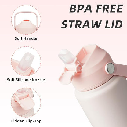 BJPKPK Water Bottle with Straw Lid, 24oz Vacuum Insulated Water Bottles - Image 2