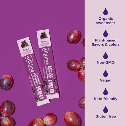 Ultima Replenisher Daily Electrolyte Powder – Grape, 20 Stickpacks – Zero Sugar - Image 4