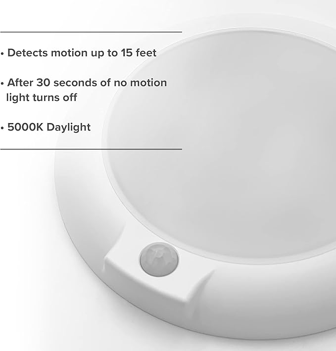 Maxxima 6 in. Round Motion Sensor LED Ceiling Mount Light Fixture - Image 4