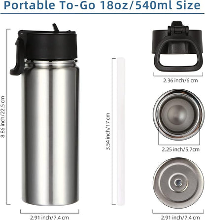 Volhoply 18oz Insulated Water Bottle Bulk 8 Pack, Kids Stainless Steel Water - Image 4