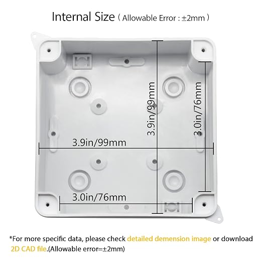 LeMotech Junction Box, Electrical Box IP65 Water Resistant Dustproof ABS - Image 3