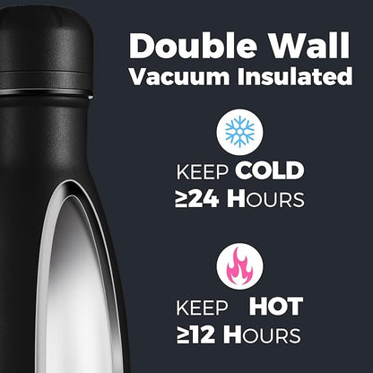Volhoply 17oz Stainless Steel Water Bottles Bulk, Leakproof Insulated Metal - Image 3
