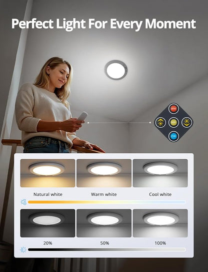 Combuh 4-Pack Battery Powered Motion Sensor Light, 7.48" IP44 Waterproof Shower - Image 7