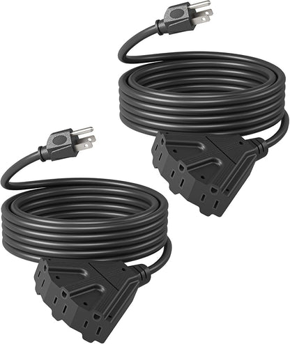 DEWENWILS Extension Cord Multiple Outlet Weatherproof, 15 FT Tri-Tap Cords by DEWENWILS