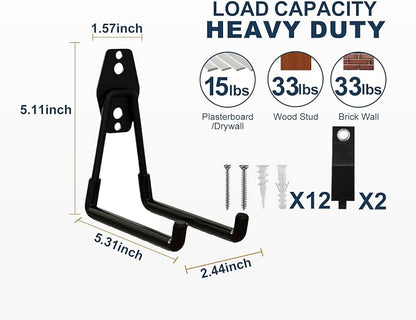 Garage Hooks Heavy Duty, 6 Pack Medium Square Steel Garage Storage Hooks - Image 2