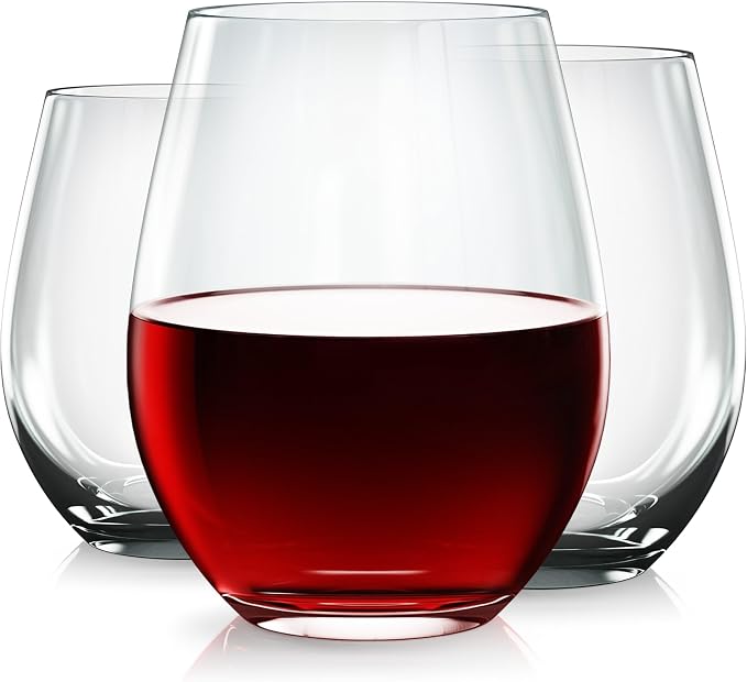 Vivocci Unbreakable Plastic Stemless Wine Glasses 20 oz | 100% Tritan Heavy - Image 9