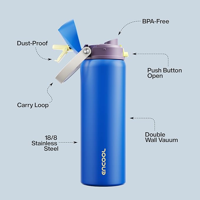 Insulated Water Bottle with Straw - Image 4