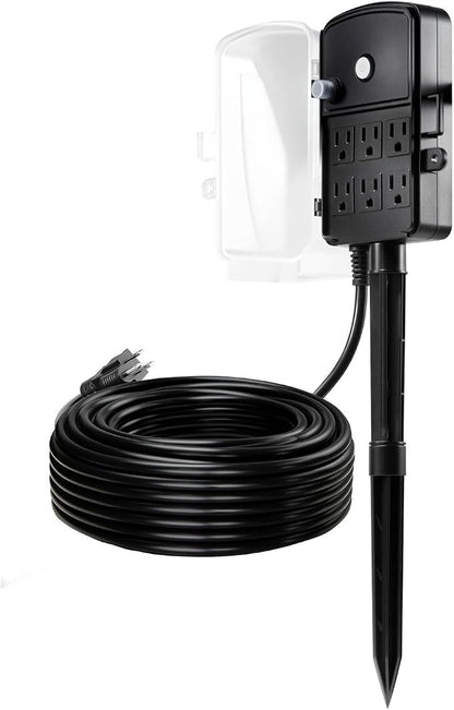 VEVOR Outdoor Power Stake Waterproof, 100 FT Extension Cord, Outdoor Power Strip - Image 9