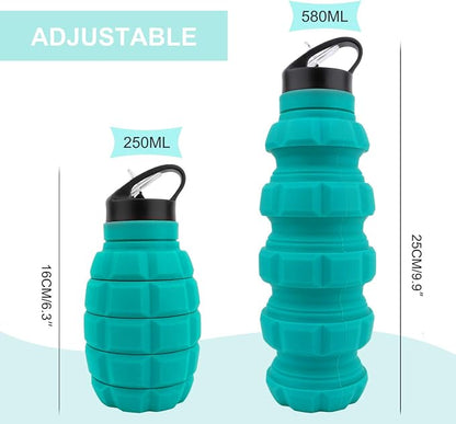 QiCheng&LYS 19.5oz Collapsible Travel Water Bottle, Reuseable BPA Free Silicone - Image 7
