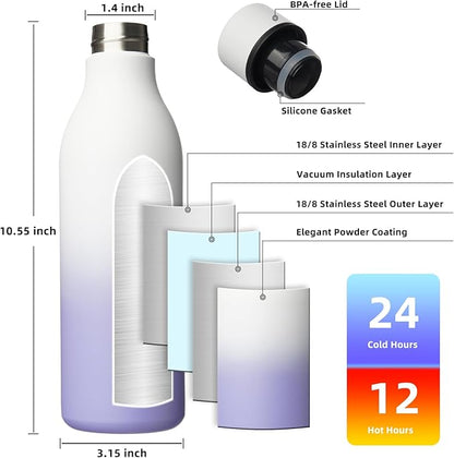 BJPKPK Insulated Water Bottles, 25 oz Stainless Steel Metal Water Bottle - Image 3