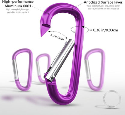 sprookber 4" & 5" Extra Large Aluminum Carabiner D Ring, Caribeener Clips - Image 4