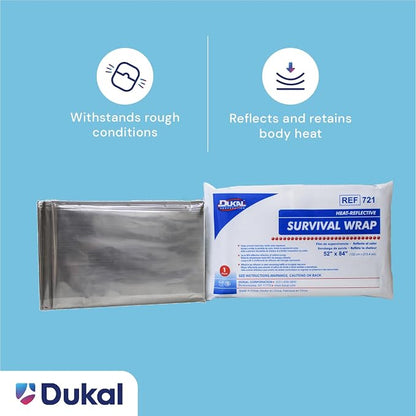 Dukal 721 Emergency Survival Blanket Mylar Wrap | Thermal Properties, - Image 4