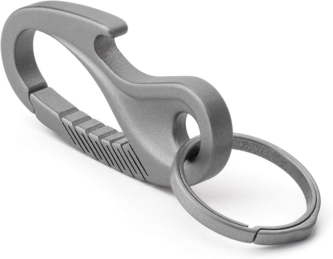 TISUR Titanium Carabiner Keychain Clip, Anti-Lost Key Ring Holder, Self-Locking by TISUR