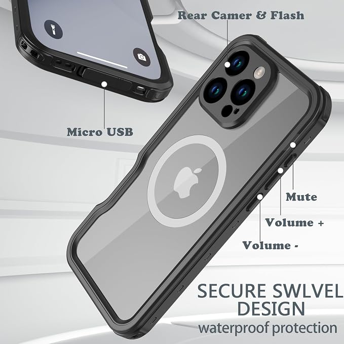 for iPhone 16 Pro Max Case Waterproof, Full-Body Hard Case Built-in - Image 6