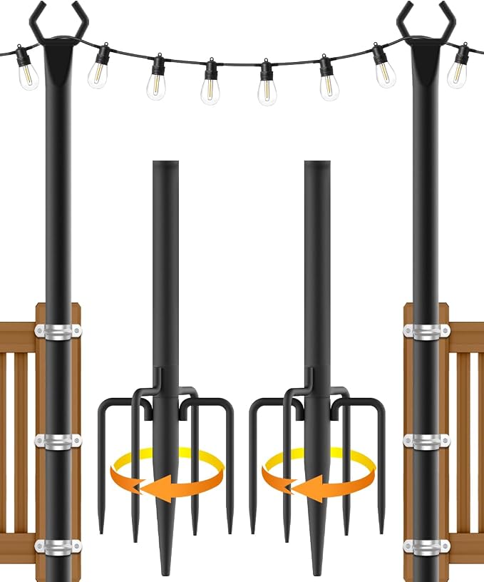 NUERPO String Light Poles, Metal Poles by NUERPO