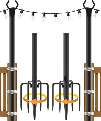 NUERPO String Light Poles, Metal Poles by NUERPO