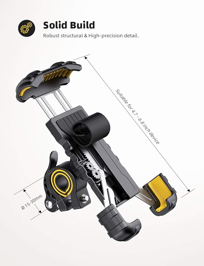 Lamicall Bike Phone Holder, Motorcycle Phone Holder – 360° Handlebar Mount - Image 4