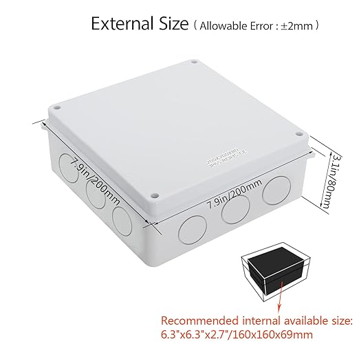 LeMotech Junction Box, Electrical Box IP65 Water Resistant Dustproof ABS - Image 2