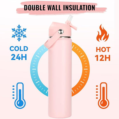 Fijinhom 24oz Insulated Stainless Steel Water Bottle, Wide Mouth Double Wall - Image 6