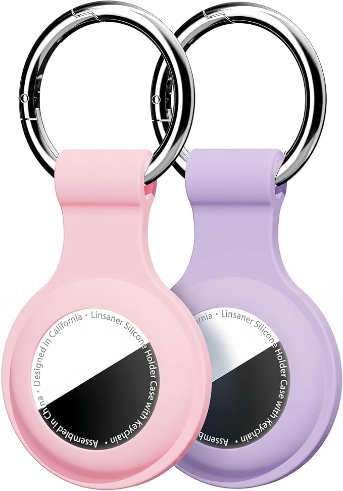 Linsaner Case for AirTag 2nd Gen & 1st Gen, Silicone Holder Keychain Key Ring by Linsaner