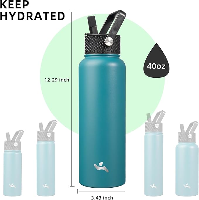 Konokyo 40oz Insulated Water Bottle Stainless Steel Sport Bottles - Image 5