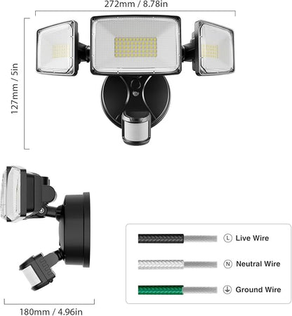 Onforu 2 Pack 100W 11000LM LED Motion Sensor Outdoor Lights, Dusk to Dawn Flood - Image 9