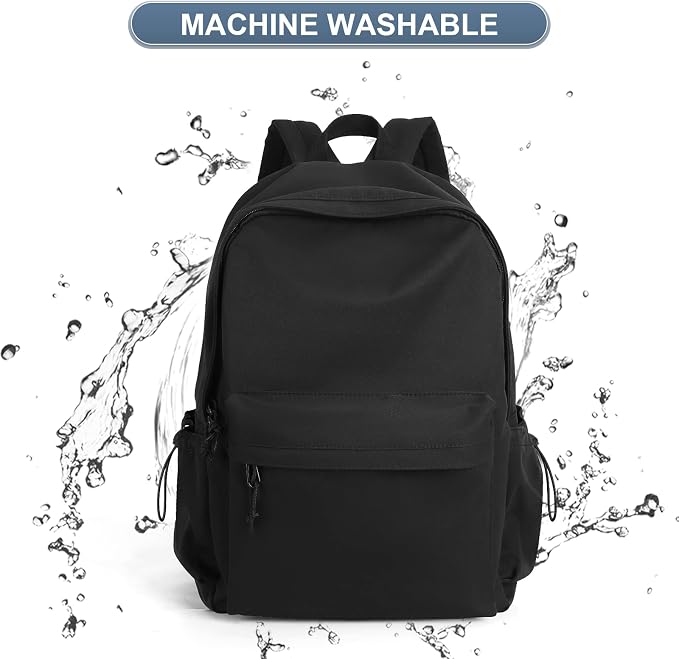 PAUBACK Black School Backpack for Girls Women Waterproof High School Book Bag - Image 6