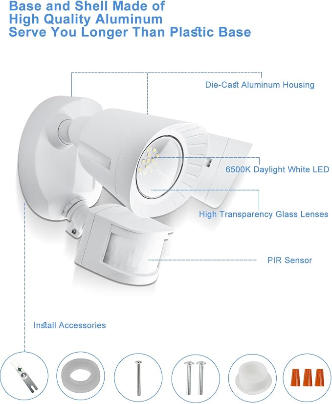 UFOND LED Security Lights Outdoor Motion Sensor Light，2400 Lumen All Aluminum - Image 2