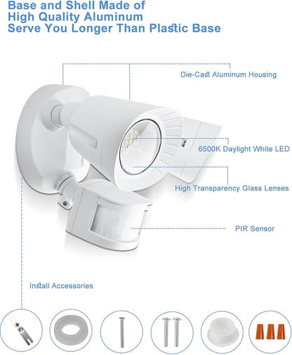 UFOND LED Security Lights Outdoor Motion Sensor Light，2400 Lumen All Aluminum - Image 2