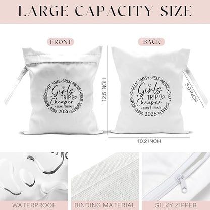 2Pcs Girls Trip Gifts Wet Dry Bag, Beach Bag Wet Bag Favors, Aloha Bags - Image 2