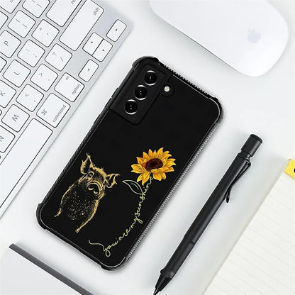 for Samsung Galaxy S22 Plus Case, Pig Sunflower Yellow Sunshine Pattern Graphic - Image 7