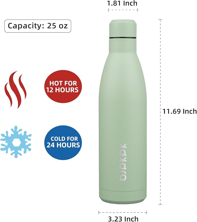 BJPKPK 25oz Insulated Water Bottle Double Wall Vacuum Insulated Stainless Steel - Image 2