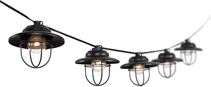 JONATHAN Y 10' Black 10-Light Rustic Farmhouse LED String Lights - Image 7